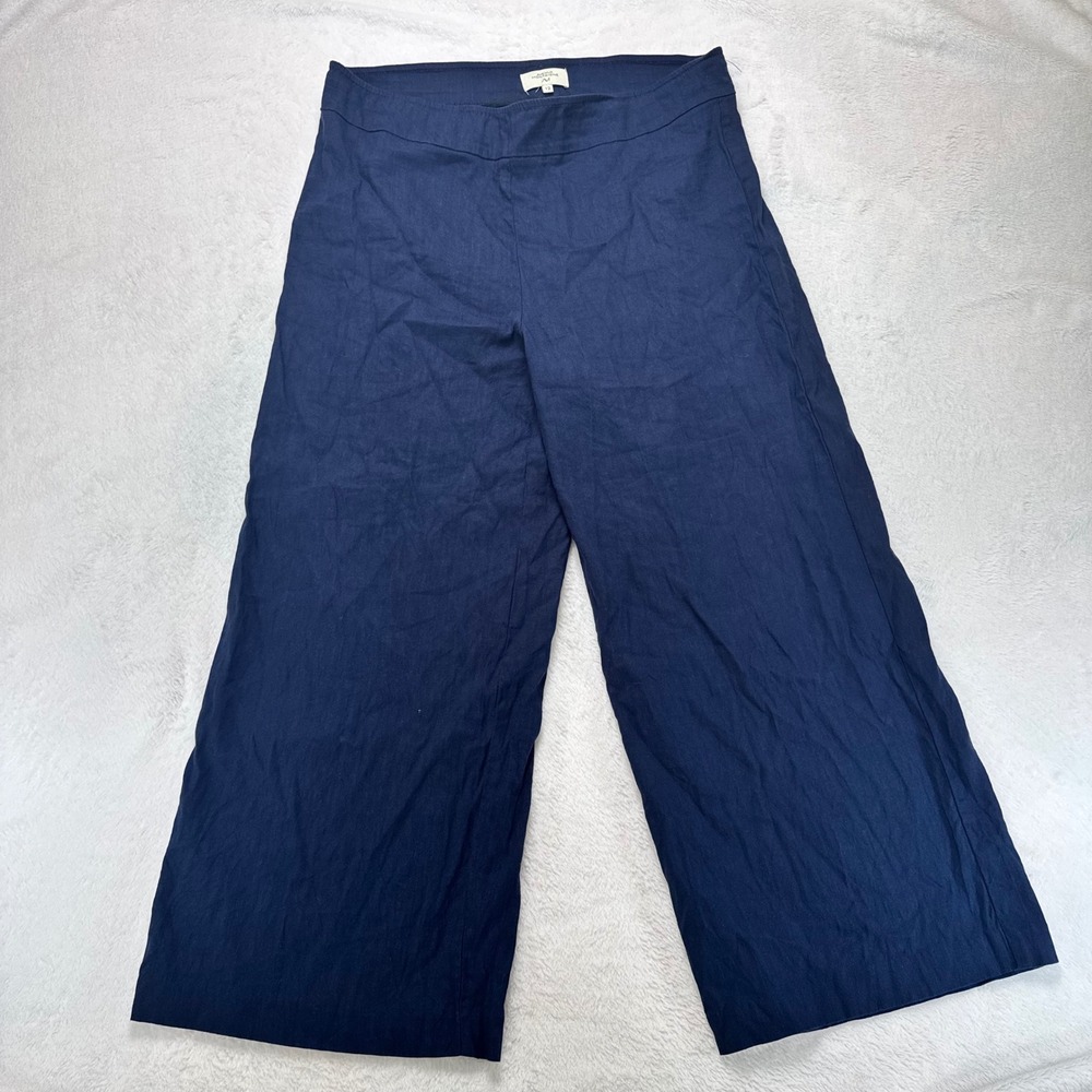 Avenue Montaigne Womens‎ Navy Blue Wide Leg Crop Pants Size 12 Made in NYC